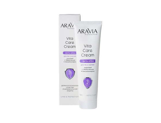 ARAVIA Professional Вита-крем для рук и ногтей защитный Vita Care Cream с пребиотиками и ниацинамидом