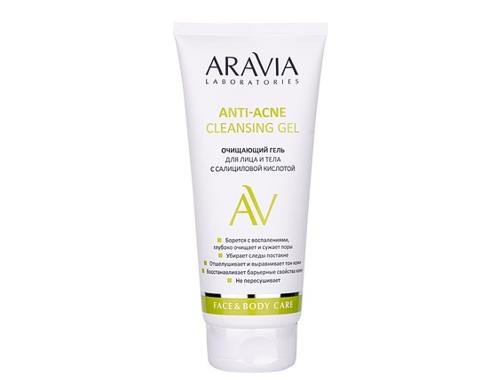 Aravia Laboratories Очищающий гель для лица и тела с салициловой кислотой Anti-Acne Cleansing Gel