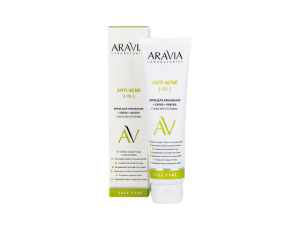 Aravia Laboratories Крем для умывания + скраб + маска с АНА-кислотами Anti-acne 3-in-1