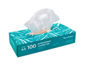 Салфетки бумажные двухслойные вытяжные  100шт - упк Салфетки бумажные двухслойные вытяжные  100шт - упк