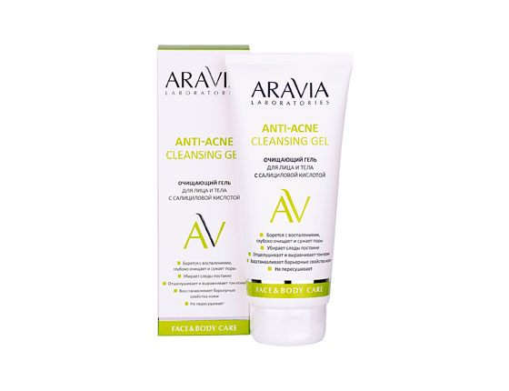 Aravia Laboratories Очищающий гель для лица и тела с салициловой кислотой Anti-Acne Cleansing Gel