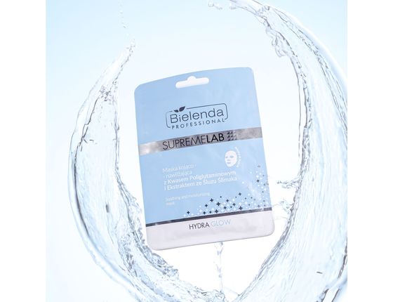 Успокаивающая и увлажняющая маска с полиглутаминовой кислотой и экстрактом муцином улитки Supremelab HYDRA GLOW Успокаивающая и увлажняющая маска с полиглутаминовой кислотой и экстрактом муцином улитки Supremelab HYDRA GLOW