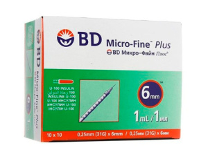 Шприц BD U100 инсулиновый с интегрированной иглой